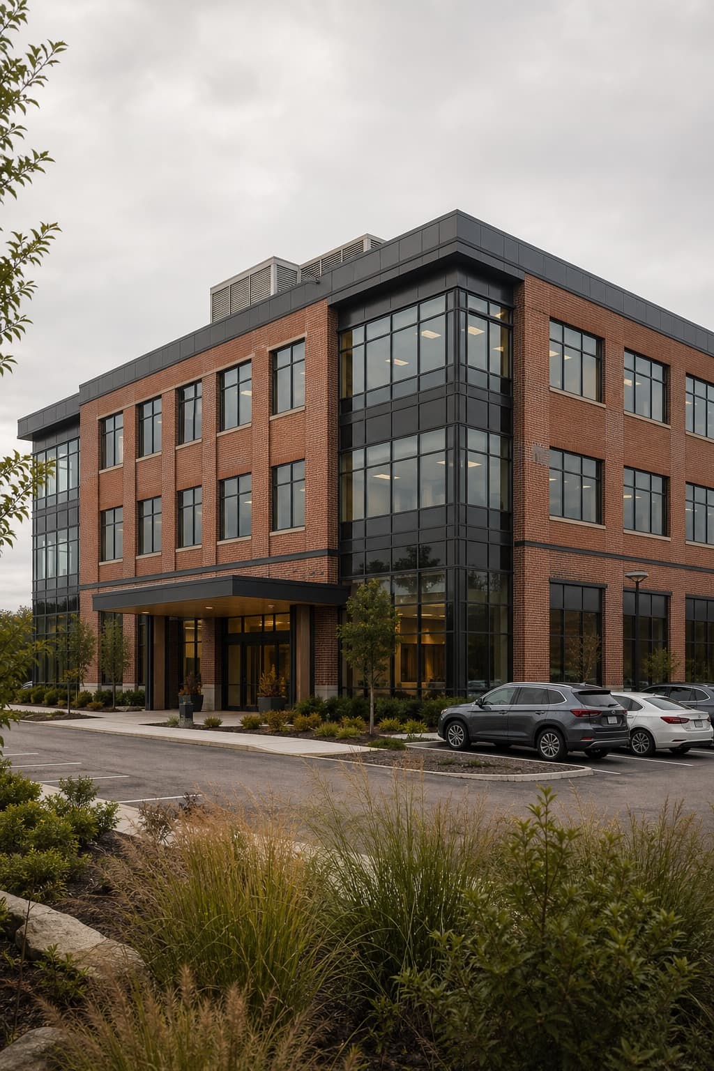 Flat roof over a mid-size New England medical office and outpatient building